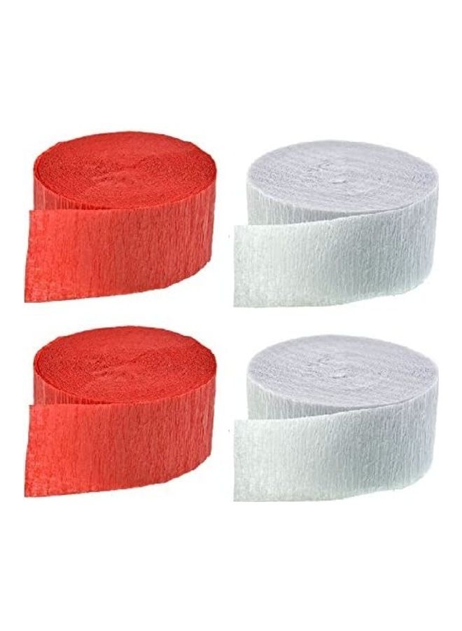 Red 4-Piece Crepe Paper Streamers Set 7.25inch