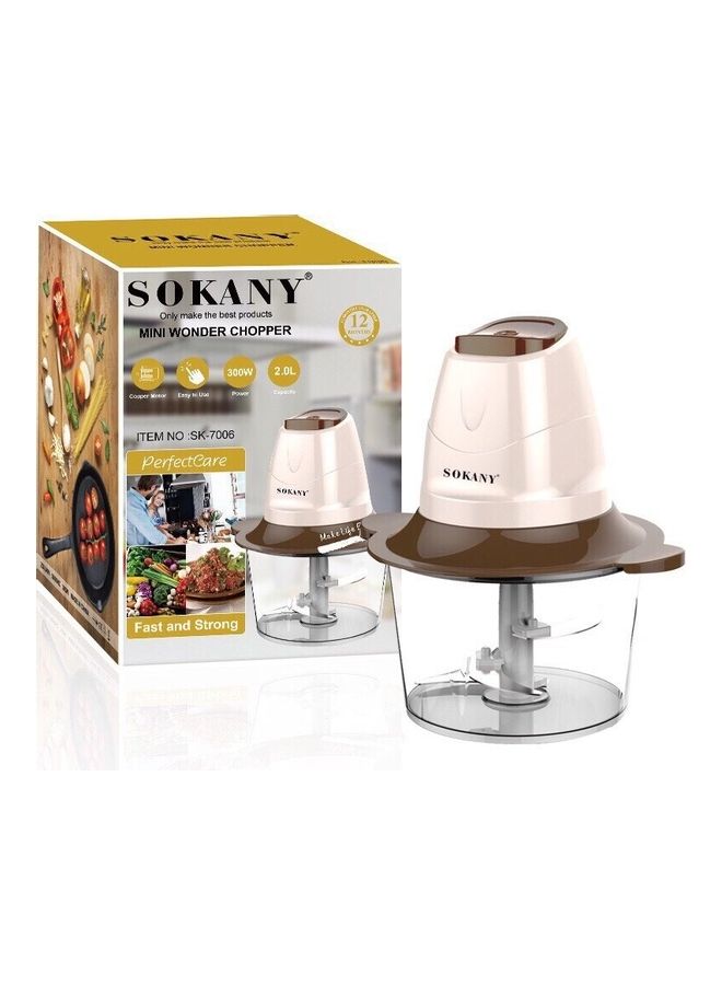 sokany Mini Wonder Chopper 300W 2.0 L 300.0 W SK-7006 Multicolour  - Image 2