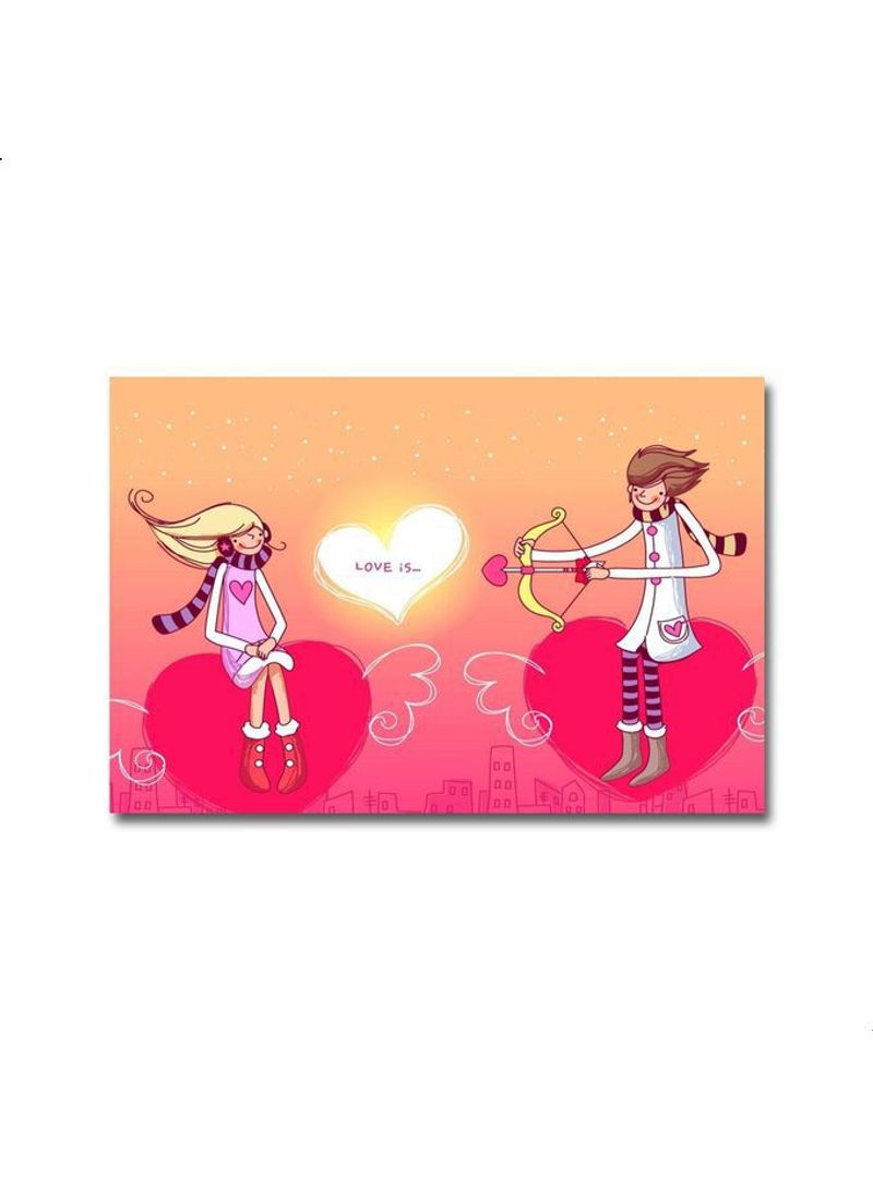 Cartoon Design Framed Vinyl Tableau Multicolor