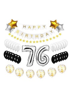 Best 76Th Happy Birthday Banner Balloon Set 
