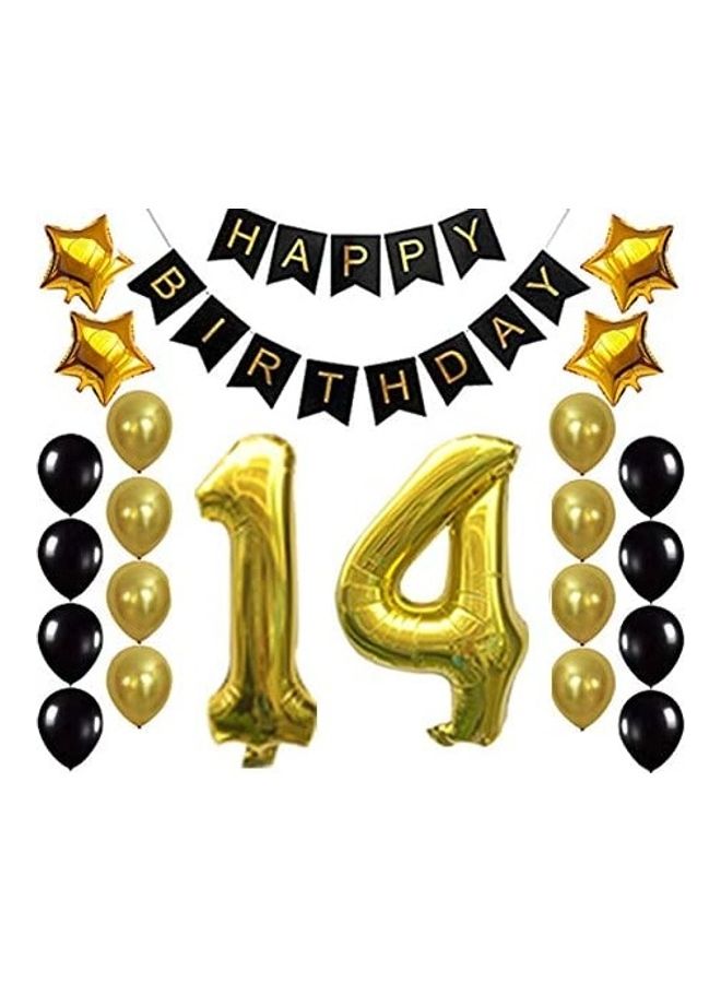 Gold 22-Piece Happy Birthday Party Balloons Set