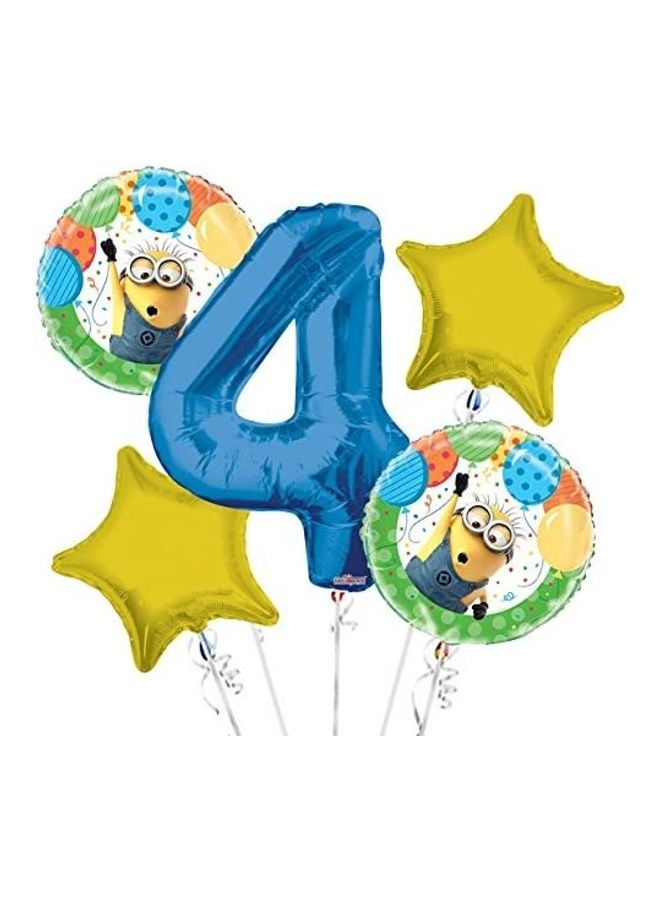 Mini 5-Piece Minions Despicable Me Number-4 Balloon Set