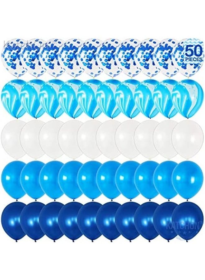 Blue 50-Piece Decorative Balloon Set