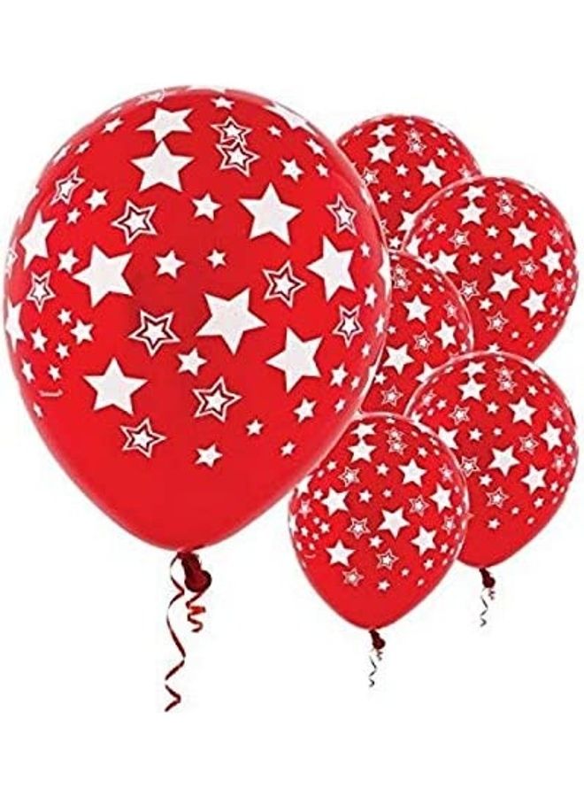 Star Pack Of 6 Latex Balloons 12inch