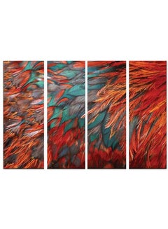 4-Piece Abstract Design Framed Vinyl Tableau Multicolor 150x80cm