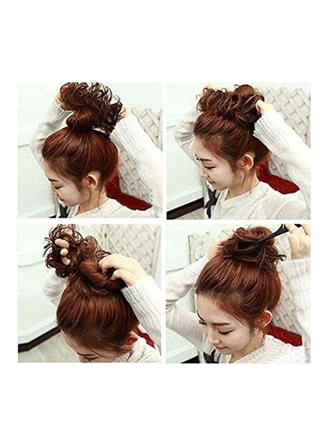 وصلة شعر مستعار بتصفيفة كعكة شعر غير مُرتبة بني 10x8x2سم - Image 4