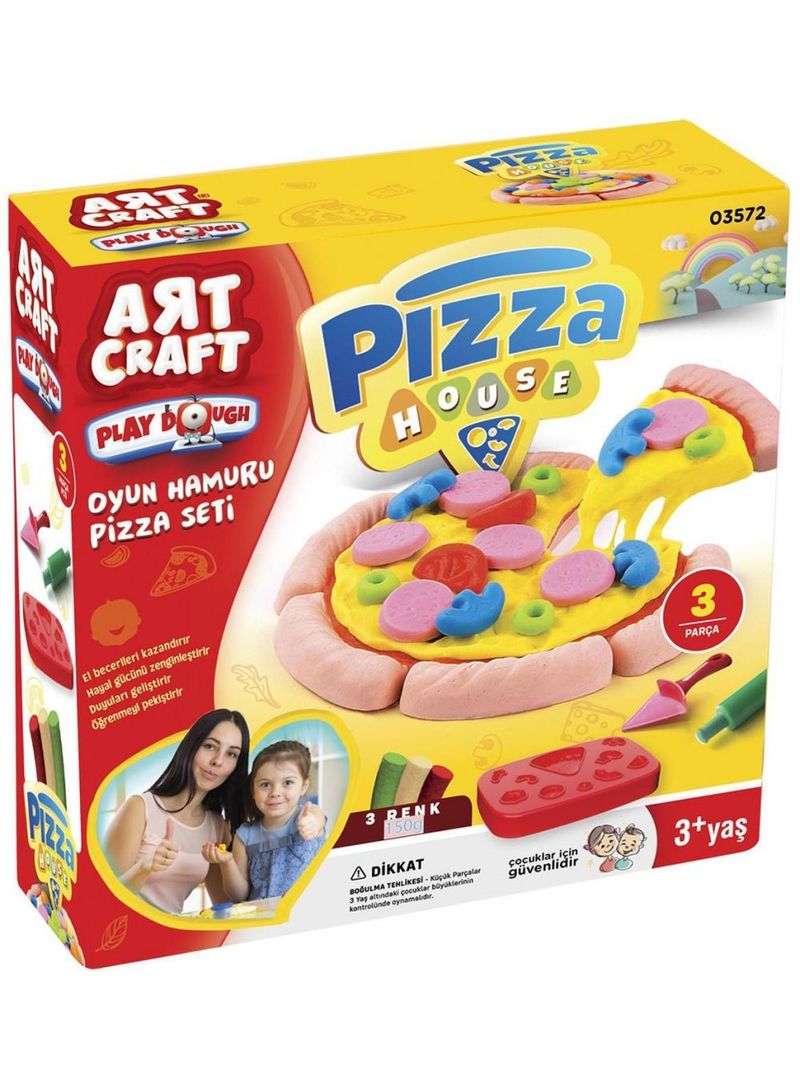 dede - 3- Piece Pizza House Play Dough Playset 17x16.5x5.5cm - Image 1
