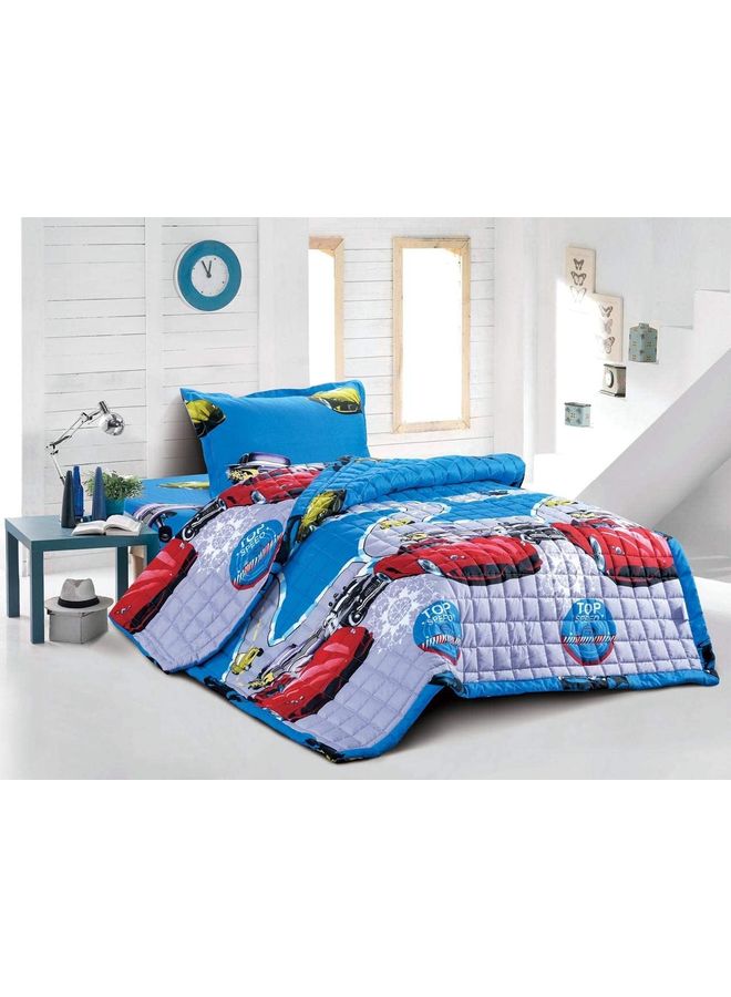 3-Piece Kids Comforter Set Polyester Multicolour 160x210cm