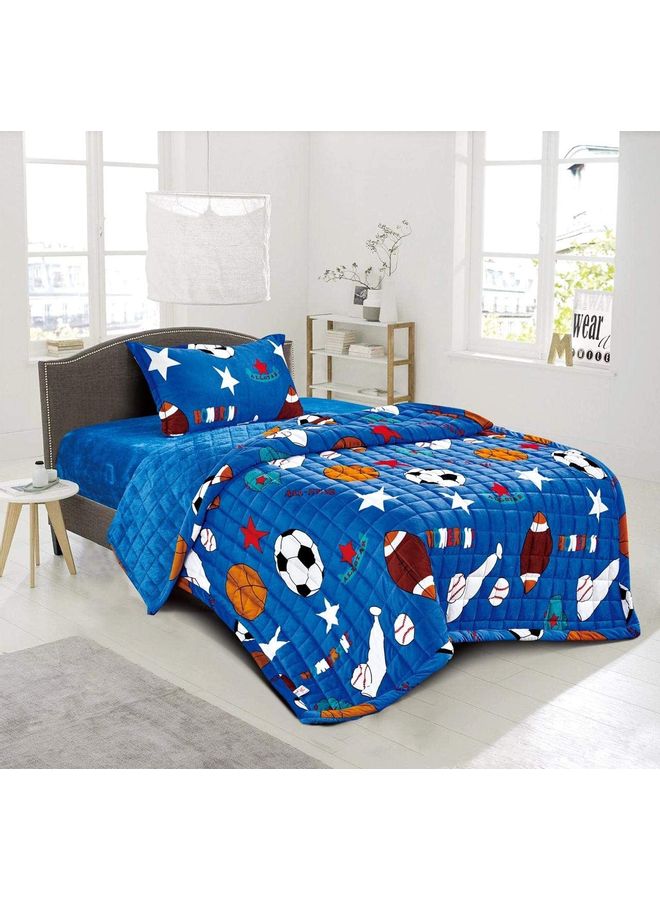 مينج لي طقم لحاف شتوي للأطفال مكون من 3 قطع بوليستر متعدد الألوان 160x210سم