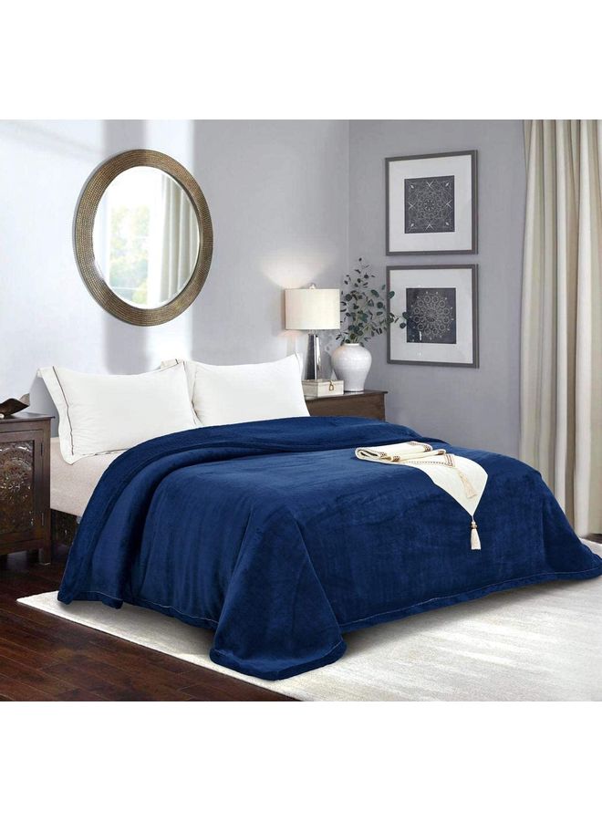 مينج لي بطانية ناعمة بوليستر أزرق 200x220سم