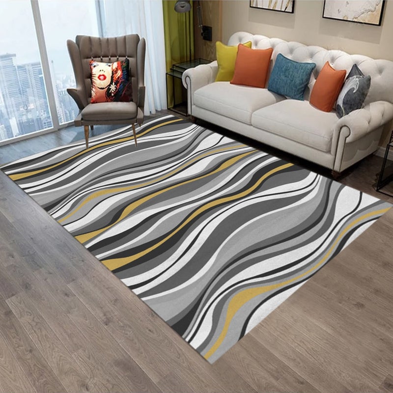 Modern Simple Wavy Striped Soft Anti-Slip Mat Multicolour 50x80cm  - Image 1