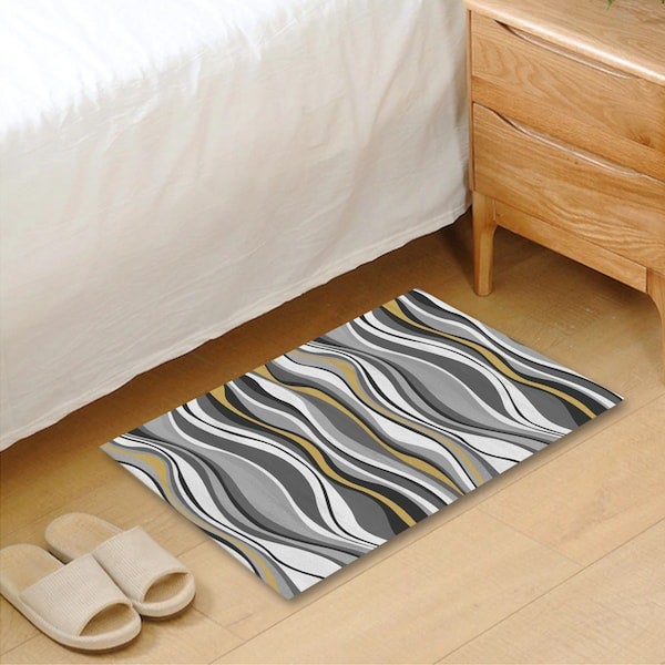 Modern Simple Wavy Striped Soft Anti-Slip Mat Multicolour 50x80cm  - Image 2