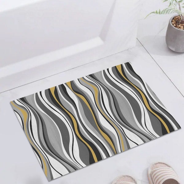 Modern Simple Wavy Striped Soft Anti-Slip Mat Multicolour 50x80cm  - Image 3