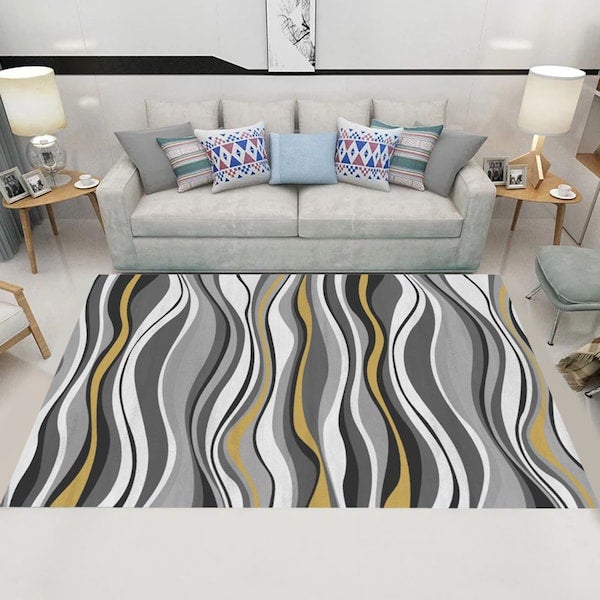 Modern Simple Wavy Striped Soft Anti-Slip Mat Multicolour 50x80cm  - Image 5