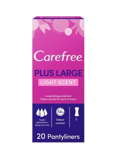 Carefree 20-Piece Plus Large Light Scent Panty Liners Multicolour 
