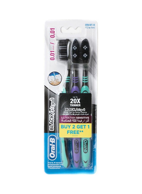 3-Piece Ultrath 20X thinner Toothbrush Set Multicolor