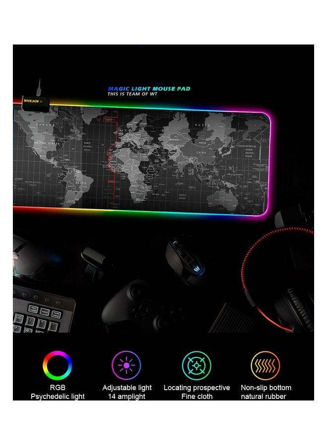 Rock Pow World Map Gaming Mousepad Black/Grey - Image 3