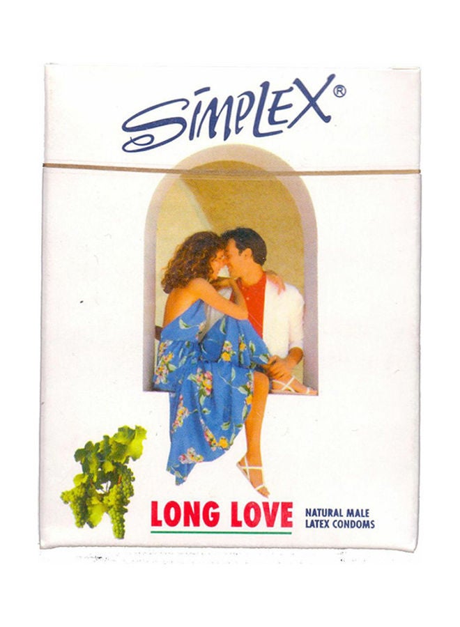 سيمبليكس واقيات ذكرية لونج لوف من اللاتكس الطبيعي للرجال من 3 قطع