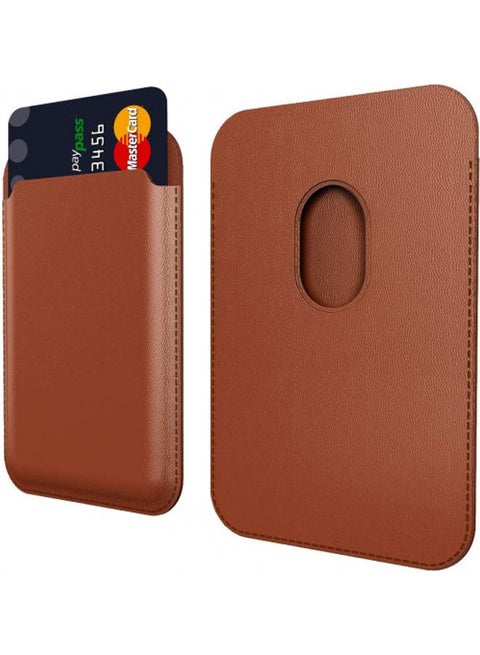 Magnetic Card Holder for Apple iPhone 12/12 Mini/12 Pro/12 Pro Max Brown
