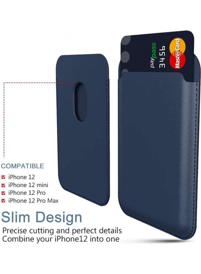 Magnetic Card Holder For Apple iPhone 12/12 Mini/12 Pro/12 Pro Max Blue