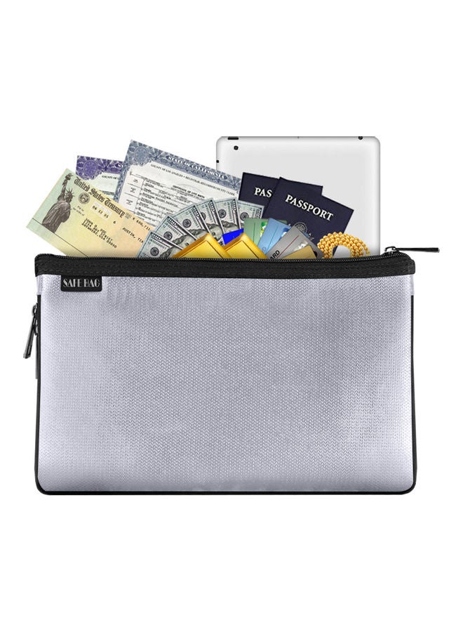 Generic - Fire and Water Resistant Expandable Document Bag Silver - Image 1