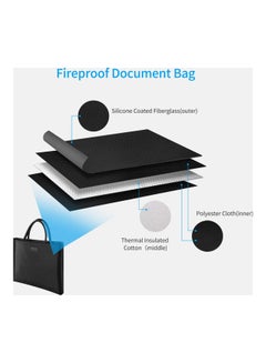 Generic Fire and Water Resistant Expandable Document Bag Black  - Image 3