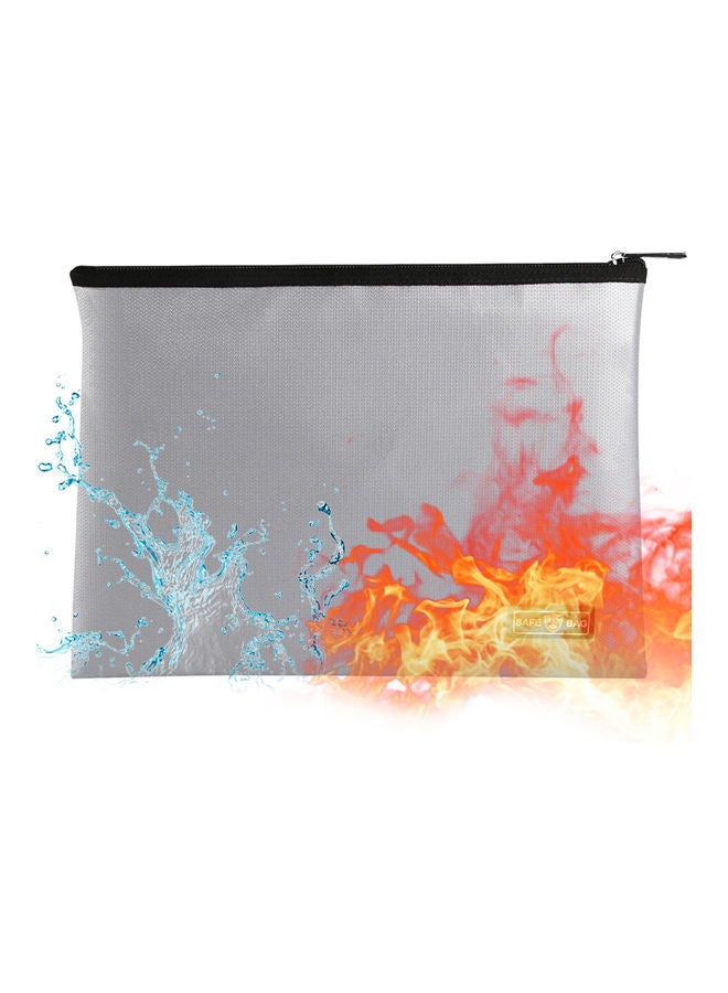 Generic Fire and Water Resistant Expandable Document Bag Silver - Image 1