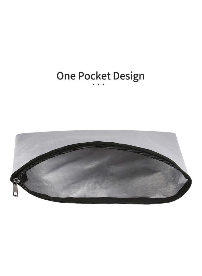 Generic Fire and Water Resistant Expandable Document Bag Silver - Image 2