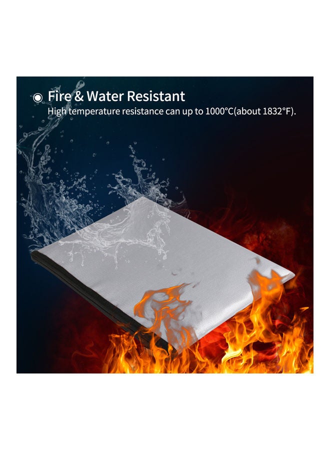 Generic Fire and Water Resistant Expandable Document Bag Silver - Image 4