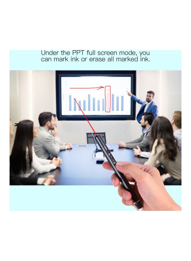 Generic - Wireless Rechargeable Pointer Pen With Touch-Writing Pen Head Dark grey - Image 1