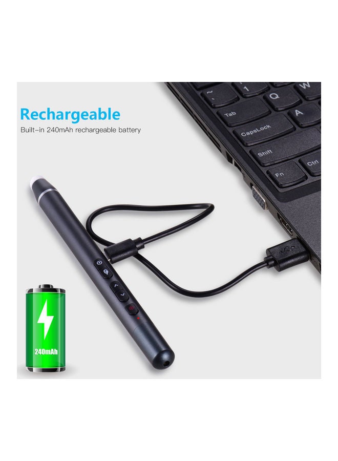 Generic - Wireless Rechargeable Pointer Pen With Touch-Writing Pen Head Dark grey - Image 1