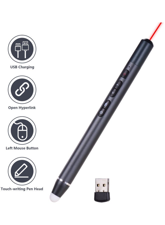 Generic - Wireless Rechargeable Pointer Pen With Touch-Writing Pen Head Dark grey - Image 1