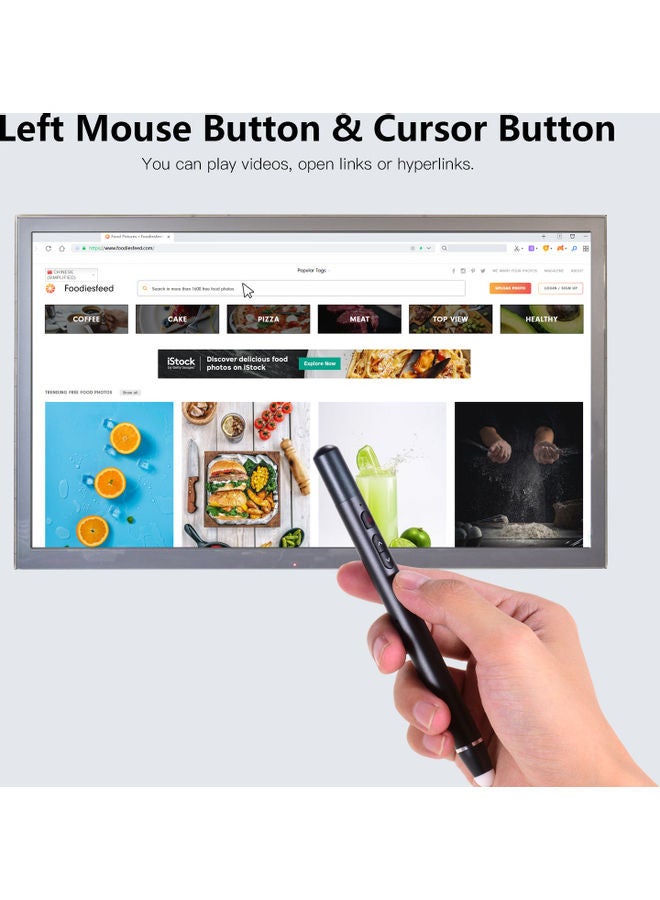 Generic - Wireless Rechargeable Pointer Pen With Touch-Writing Pen Head Dark grey - Image 1