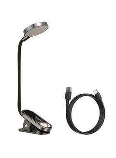 Baseus Comfort Reading LED Clip Table Lamp Stepless Dimmable Wireless Desk Lamp Touch USB Rechargeable Reading Light LED Mini Clip Lamp Night Light Laptop Lamp Black  - Image 1