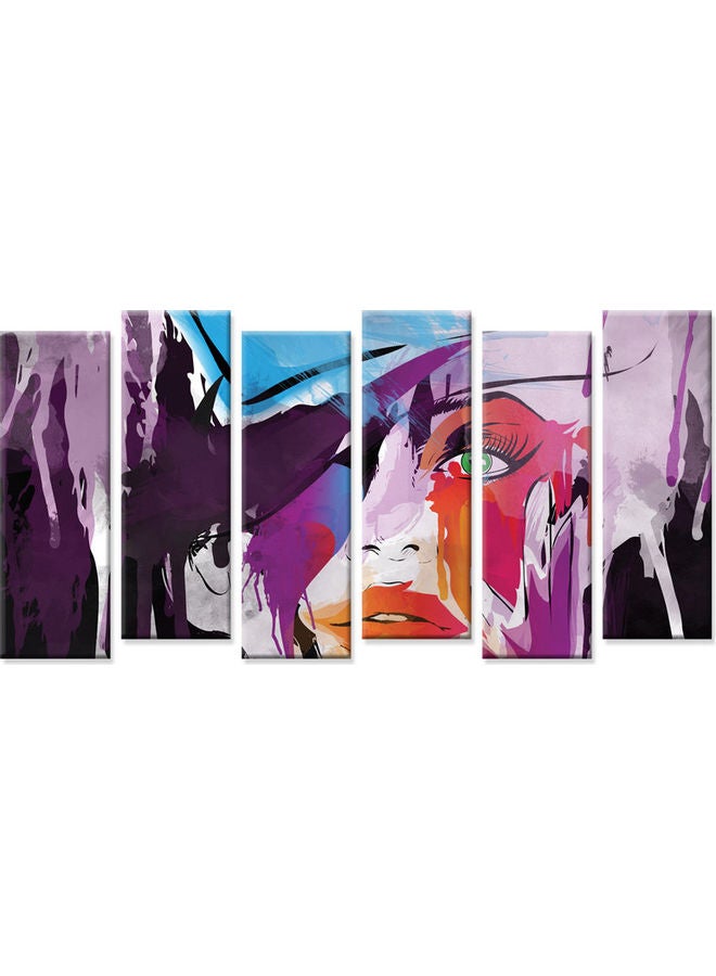 Sasb - Set Of 6 Wall Painting Without A Frame Multicolour 120 X 60cm - Image 1