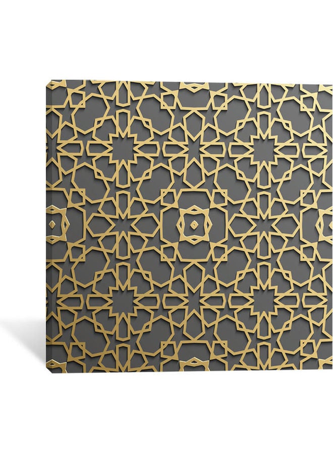 لوحة جدارية بإطار مخفي رمادي/ذهبي