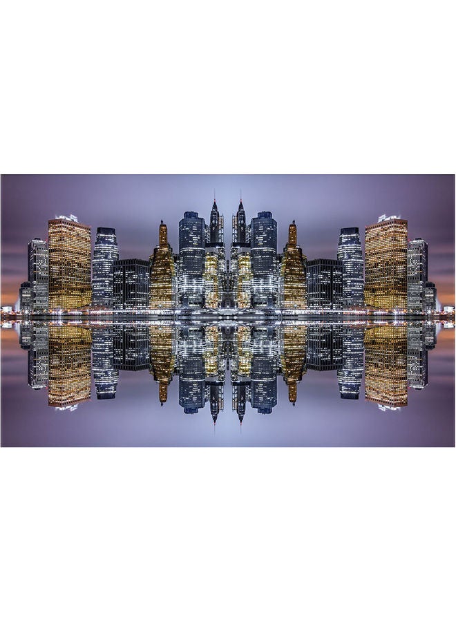 ساسب لوحة فنية لديكور الحائط تمثل مدينة بدون إطار متعدد الألوان 50x30سم