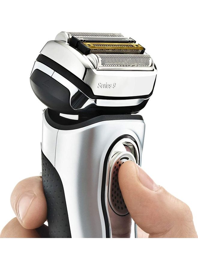 BRAUN - Series 9 Wet And Dry Cross Cutting Action Shaver Including Clean And Charge System And Travel Case Black/Silver - Image 1