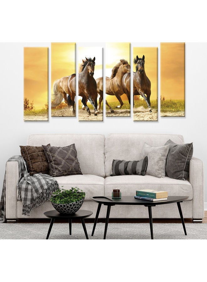 ساسب مجموعة من 6 لوحات جدارية بإطار مخفي متعدد الألوان 120 X 60سم - Image 2