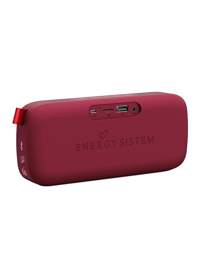 Energy Sistem - Fabric Box 3+ Trend (Portable Bluetooth v5.0 Speaker, TWS, 6 W, USB & microSD, MP3 player, FM Radio) Cherry - Image 1