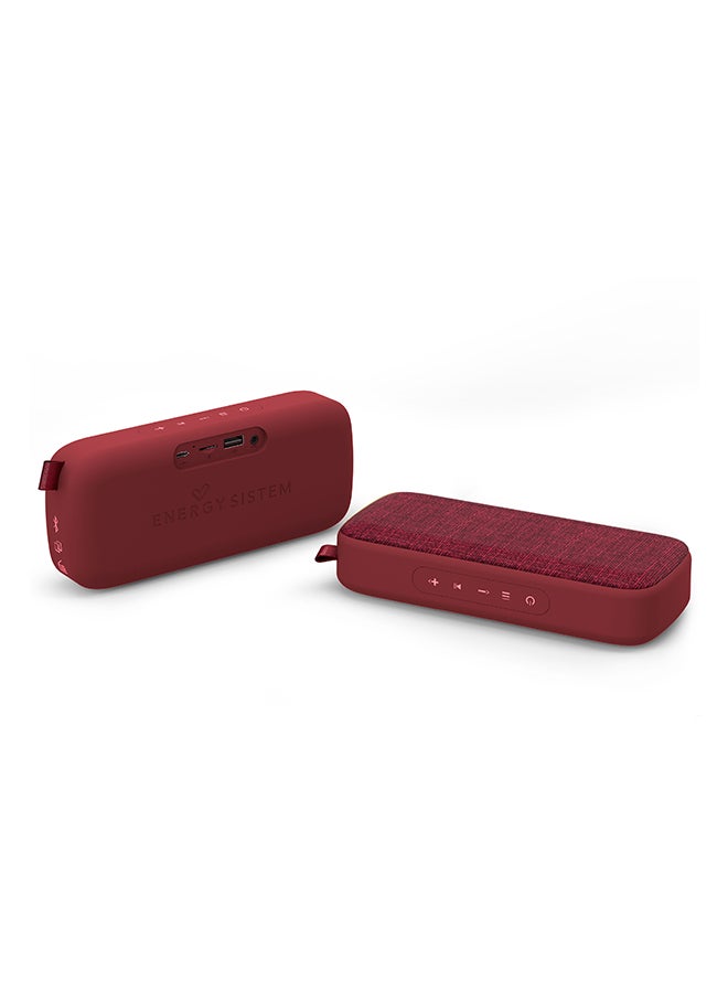 Energy Sistem - Fabric Box 3+ Trend (Portable Bluetooth v5.0 Speaker, TWS, 6 W, USB & microSD, MP3 player, FM Radio) Cherry - Image 1
