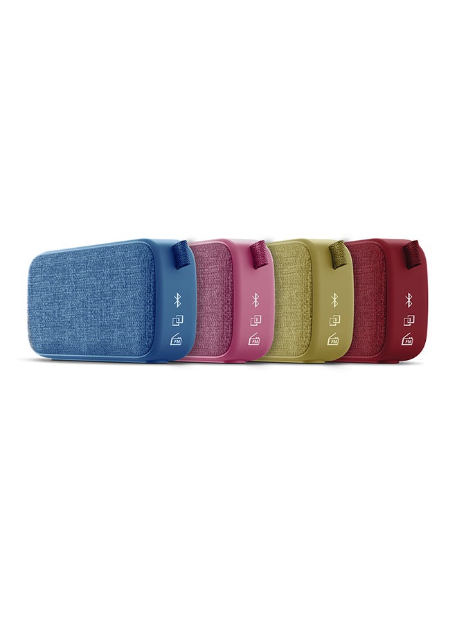 Energy Sistem - Fabric Box 3+ Trend (Portable Bluetooth v5.0 Speaker, TWS, 6 W, USB & microSD, MP3 player, FM Radio) Cherry - Image 1