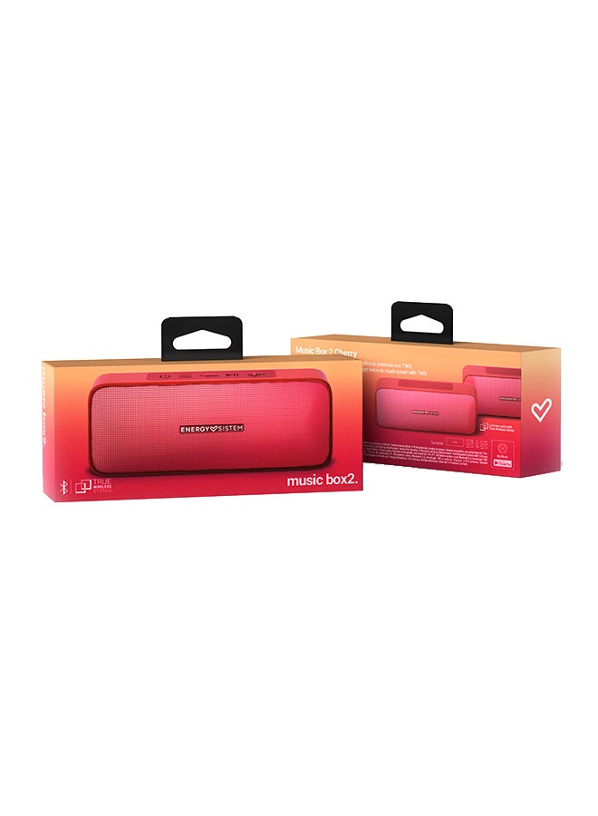 Music Box 2 Portable Wireless Speaker (Bluetooth 5.0, TWS, 6W, Audio-in, Hands-free) Cherry