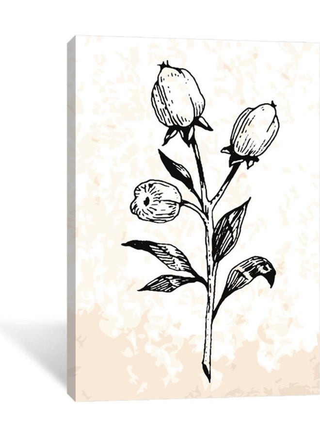 Sasb Wall Painting with Hidden Frame White/Beige/Black 60 x 40cm 