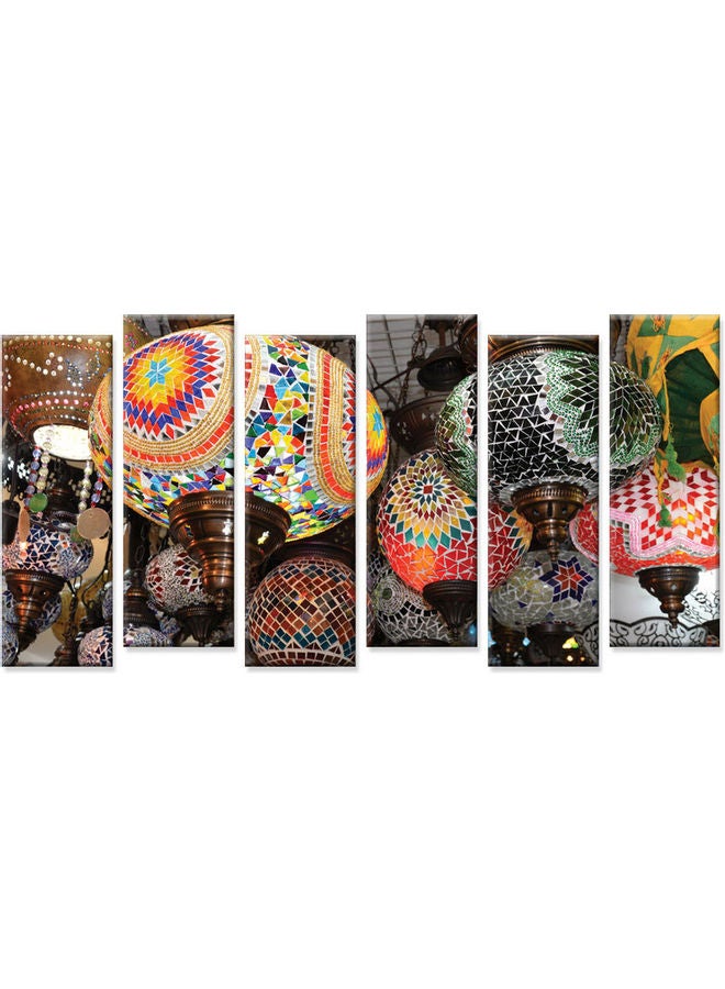 ساسب مجموعة من 6 لوحات جدارية بإطار مخفي متعدد الألوان 120 X 60سم - Image 1