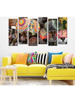Sasb Set Of 6 Wall Painting With Hidden Frame Multicolour 120 X 60cm  - Image 2