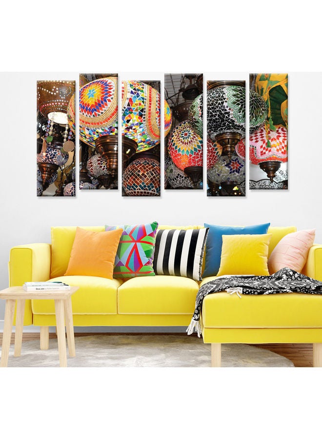 ساسب مجموعة من 6 لوحات جدارية بإطار مخفي متعدد الألوان 120 X 60سم - Image 2