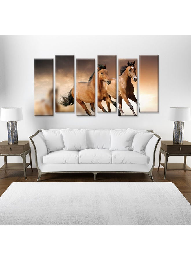 Sasb - Set Of 6 Wall Painting Without A Frame Multicolour 120 X 60cm - Image 1