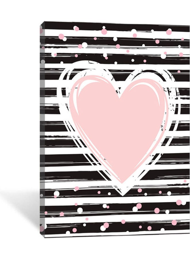 Sasb Wall Painting With Hidden Frame Black/White/Pink 60 X 40 