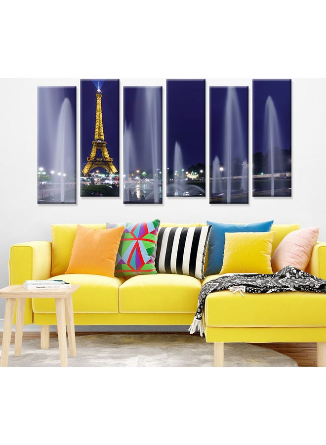 ساسب مجموعة من 6 لوحات جدارية بإطار مخفي متعدد الألوان 120 X 60سم - Image 2